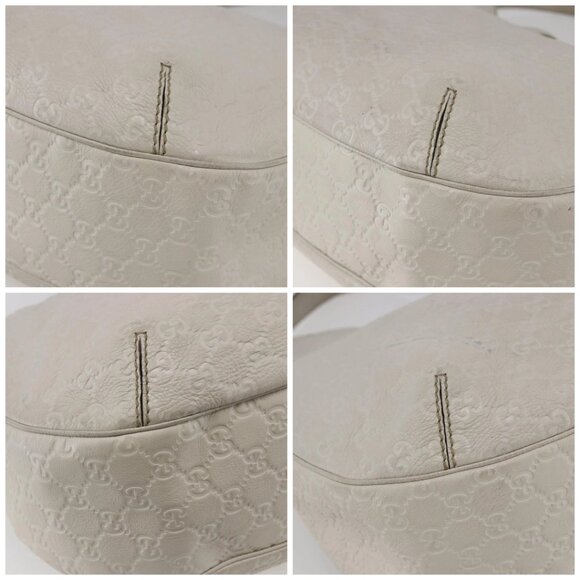 GUCCI Guccissima GG Shoulder Bag Leather White Auth ki6079 - Picture 14 of 16